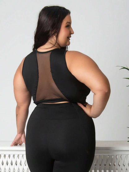 Top Feminino Plus Size com Tule e Bojo