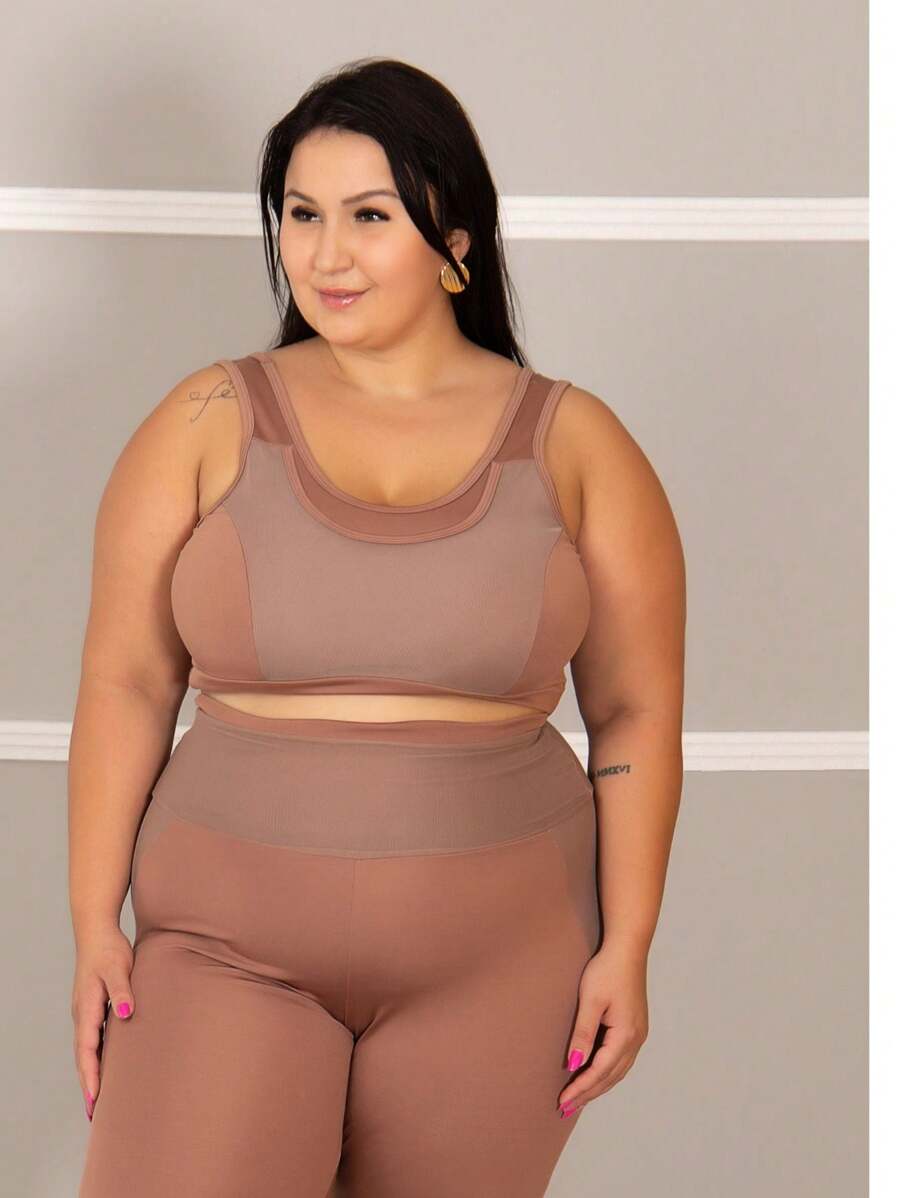Top Plus Size Feminino Decote em U com Alças Largas