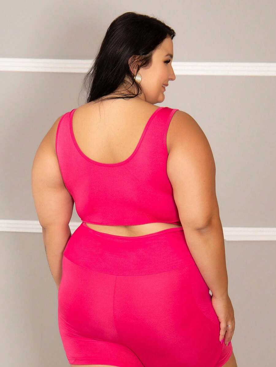 Top Plus Size Feminino Decote em U com Alças Largas