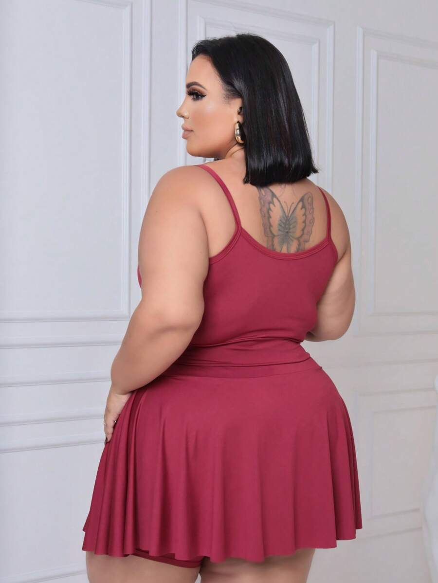 Conjunto Plus Size Zero Transparência com Short Saia