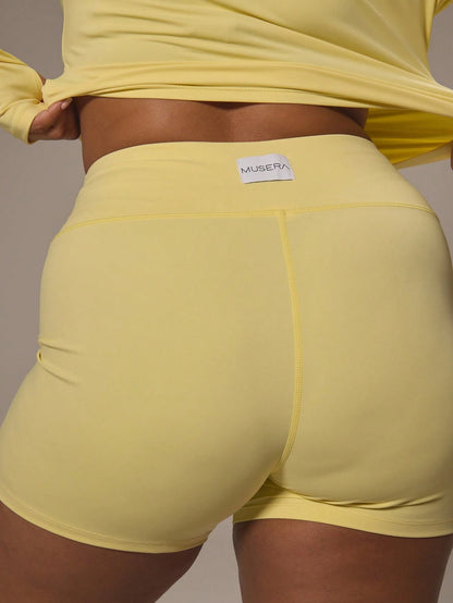 MUSERA Shorts Esportivos Curtos de Mola com Marca de Alta Cintura Plus para Primavera Verão Férias, Academia, Atividade Física, Esporte Casual