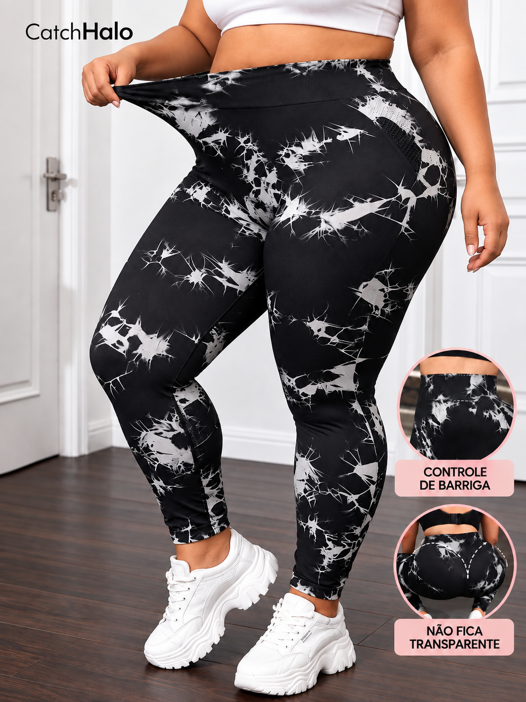 Legging Plus Size Cintura Alta Sem Costura