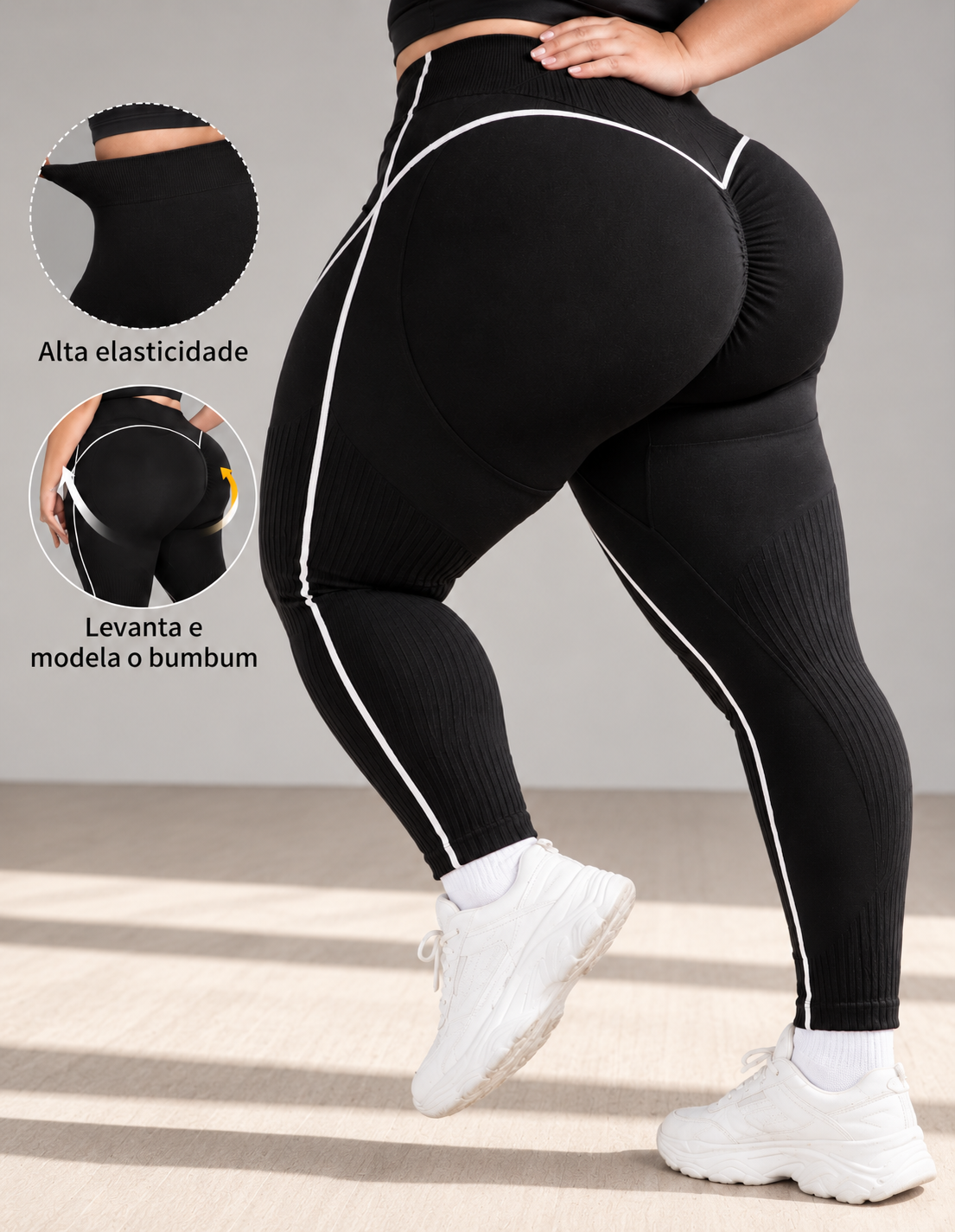 Legging Plus Size Cintura Alta Modeladora