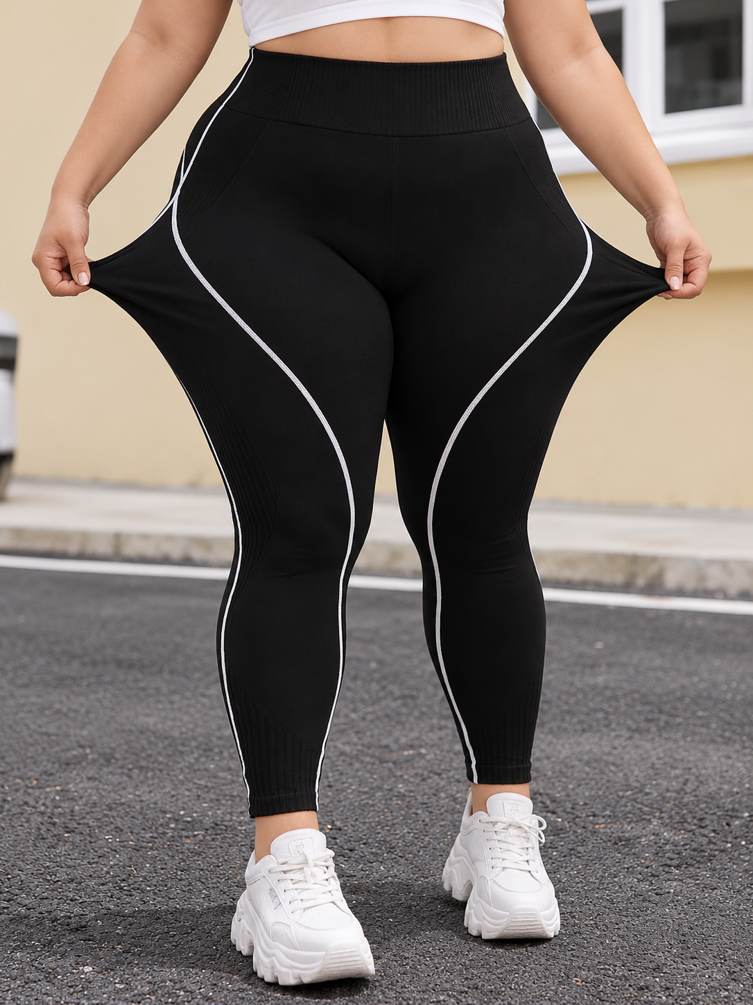 Legging Plus Size Cintura Alta Modeladora